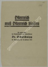 book Österreich muß Österreich bleiben. Die große Rede des Bundestanglers und Frontführers Dr. Schuschnigg im Bundestag am 24. Februar 1938