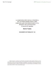 book La participación social y política de los pobladores populares urbanos: ¿del movimiento a una política de ciudadanos? El caso de El Agustino