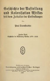 book Geschichte der Aufteilung und Kolonisation Afrikas seit dem Zeitalter der Entdeckungen