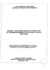 book Estado y sectores medios en Costa Rica: el redimensionamiento de un pacto social (1980-1992)