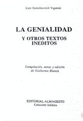 book La genialidad y otros textos ineditos