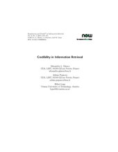 book Credibility in Information Retrieval (Foundations and Trends(r) in Information Retrieval)