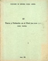 book IV. Tierra y población en el Perú (ss XVIII-XIX)