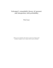 book Lebesgue’s remarkable theory of measure and integration with probability