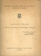 book Arequipa, 1796-1811: la relación del gobierno del Intendente Salamanca