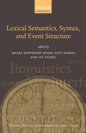 book Syntax, Lexical Semantics, and Event Structure