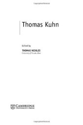 book Thomas Kuhn (Contemporary Philosophy in Focus)