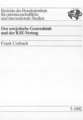 book Der sowjetische Generalstab und der KSE-Vertrag