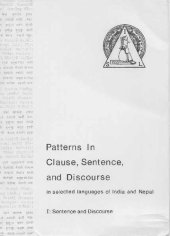 book Patterns in clause, sentence, and discourse in selected languages of India and Nepal