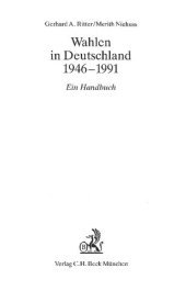 book Wahlen in Deutschland 1946-1991: Ein Handbuch