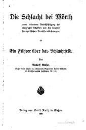 book Die Schlacht bei Wörth unter besonderer Berücksichtigung der Kunz'schen Schriften und der neuesten französischen Veröffentlichungen