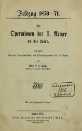 book Die Operationen der II. Armee an der Loire. Dargestellt nach den Operationsakten des Oberkommandos der II. Armee