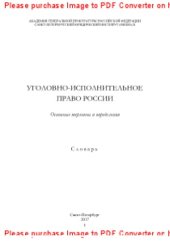 book Уголовно-исполнительное право России. Основные термины и определения. Словарь