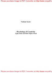 book Psychology of Creativity. Light, Dusk and Dark Night of Soul