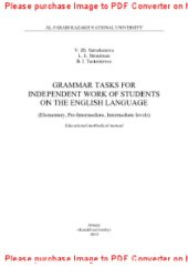 book Grammar tasks for independent work of students on the English language (Elementary, Pre-Intermediate, Intermediate levels). Educational-methodical manual