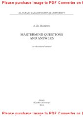 book Mastermind questions and answers. A manual of methodology