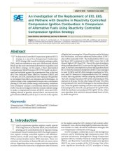 book An Investigation of the Replacement of E10, E85, and Methane with Gasoline in Reactivity Controlled Compression Ignition Combustion: A Comparison of Alternative Fuels Using Reactivity Controlled Compression Ignition Strategy