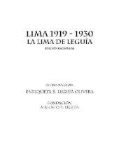 book Lima 1919-1930. La Lima de Leguía