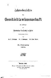 book Jahresberichte der Geschichtswissenschaft im Auftrage der Historischen Gesellschaft zu Berlin