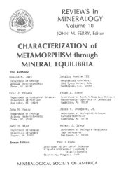 book Characterization of Metamorphism Through Mineral Equilibria