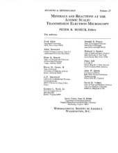 book Minerals and Reactions at the Atomic Scale - Transmission Electron Microscopy