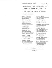 book Geochemistry and Mineralogy of Rare Earth Elements