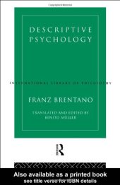 book Descriptive Psychology (International Library of Philosophy)