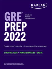 book GRE Prep 2022: 2 Practice Tests + Proven Strategies + Online