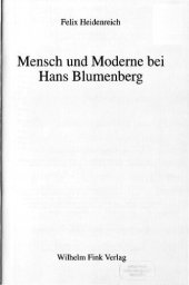 book Mensch und Moderne bei Hans Blumenberg