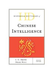 book Historical Dictionary of Chinese Intelligence