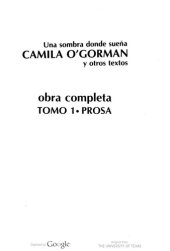 book Una Sombra Donde Suena Camila O`Gorman y Otros Textos. Obra Completa 1 (Spanish Edition)