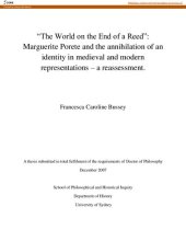 book “The World on the End of a Reed”: Marguerite Porete and the annihilation of an identity in medieval and modern representations – a reassessment