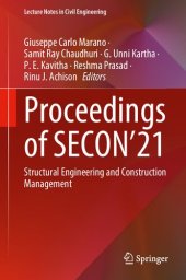 book Proceedings of SECON’21: Structural Engineering and Construction Management (Lecture Notes in Civil Engineering, 171)