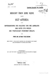 book Bericht über eine Reise nach Ost-Afrika zur Untersuchung der Bildung und des Aufbaus der Riffe und Inseln des westlichen Indischen Ozeans