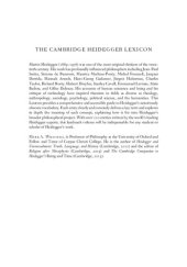 book The Cambridge Heidegger Lexicon