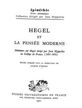 book Hegel et la pensée moderne : Séminaire sur Hegel dirigé par Jean Hyppolite au Collège de France (1967-1968)