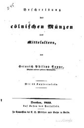 book Beschreibung der cölnischen Münzen des Mittelalters