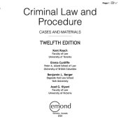 book Criminal law and procedure : cases and materials 12th edition