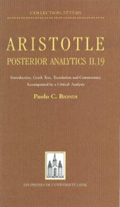 book Posterior Analytics II.19: Introduction, Greek Text, Translation and Commentary Accompanied by a Critical Analysis