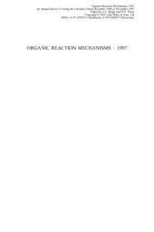 book Organic Reaction Mechanisms