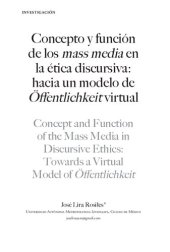 book Concepto y función de los mass media en la ética discursiva hacia un modelo de Öffentlichkeit virtual