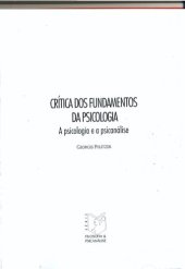 book Crítica dos Fundamentos da Psicologia - A psicologia e a psicanálise