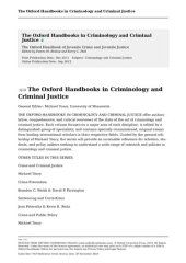 book The Oxford Handbook of Juvenile Crime and Juvenile Justice