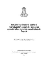 book Estudio exploratorio sobre la reproducción social del bienestar emocional de jóvenes en colegios de Bogotá