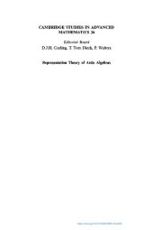 book Representation Theory of Artin Algebras