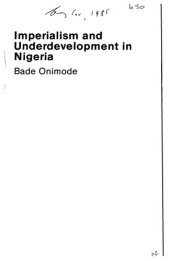 book Imperialism and Underdevelopment in Nigeria: The Dialectics of Mass Poverty