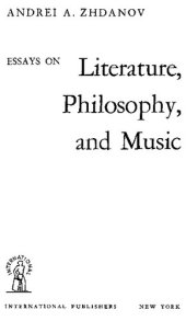 book Essays on Literature, Philosophy, and Music