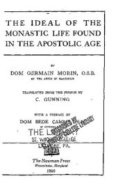 book The Ideal of the Monastic Life found in the Apostolic Age