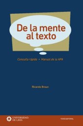 book De la mente al texto : consulta rápida, manual de la APA