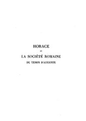 book Horace et la société romaine du temps d'Auguste